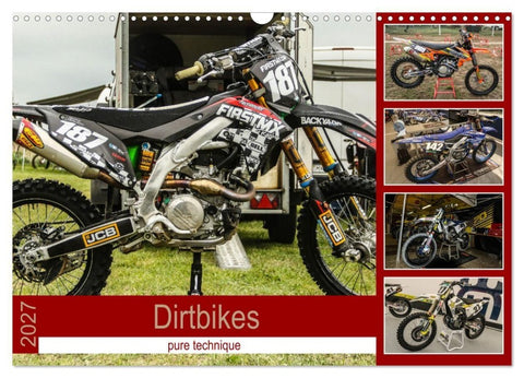 Dirtbikes - pure technique (Wandkalender 2027 DIN A3 quer), CALVENDO Monatskalender