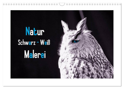 Natur schwarz - weiß Malerei (Wandkalender 2026 DIN A3 quer), CALVENDO Monatskalender