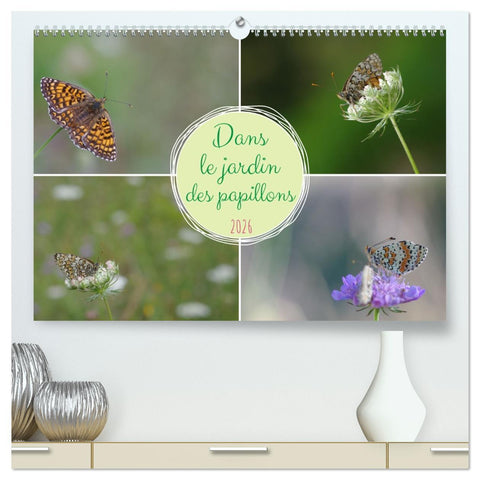 Dans le jardin des papillons  (Calendrier mural 2026 DIN A2 vertical) calendrier de bureau