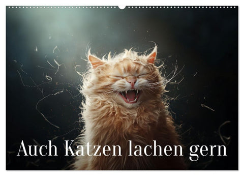 Auch Katzen lachen gern (Wandkalender 2027 DIN A2 quer), CALVENDO Monatskalender