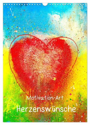 Motivation-Art Herzenswünsche (Wandkalender 2026 DIN A3 hoch), CALVENDO Monatskalender