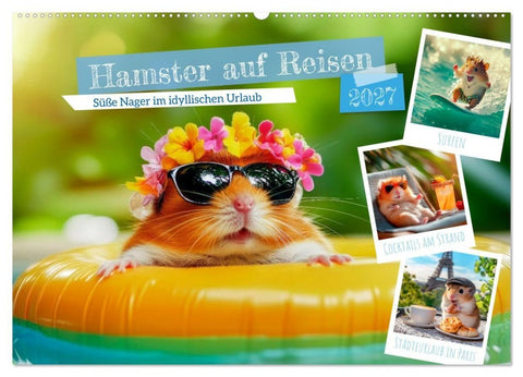 Hamster auf Reisen (Wandkalender 2027 DIN A2 quer), CALVENDO Monatskalender