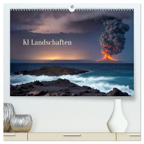 KI Landschaften (hochwertiger Premium Wandkalender 2027 DIN A2 quer), Kunstdruck in Hochglanz
