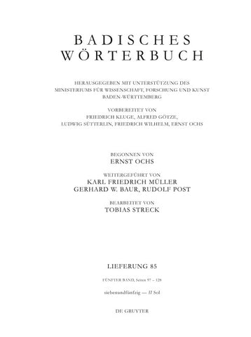 Badisches Wörterbuch. Band V/Lieferung 85