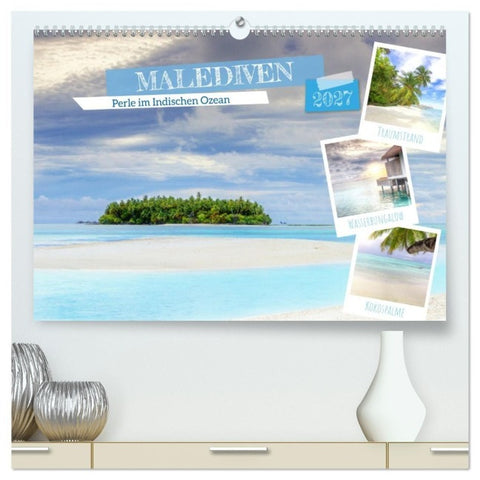 Malediven, Perle im Indischen Ozean (hochwertiger Premium Wandkalender 2027 DIN A2 quer), Kunstdruck in Hochglanz