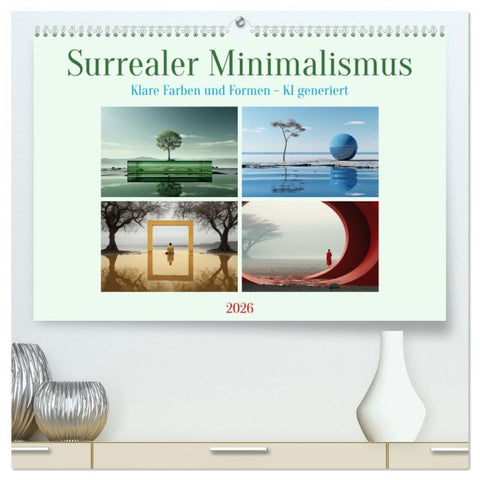 Surrealer Minimalismus (hochwertiger Premium Wandkalender 2026 DIN A2 quer), Kunstdruck in Hochglanz