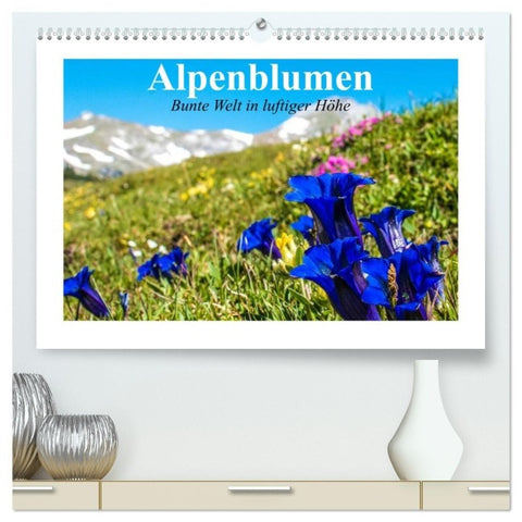 Alpenblumen. Bunte Welt in luftiger Höhe (hochwertiger Premium Wandkalender 2027 DIN A2 quer), Kunstdruck in Hochglanz