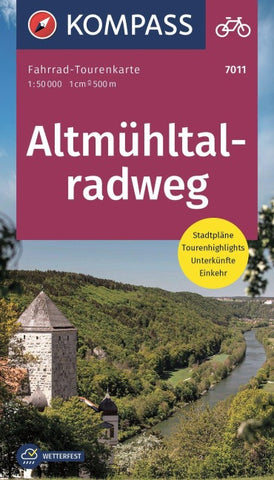 KOMPASS Fahrrad-Tourenkarte Altmühltalradweg 1:50.000