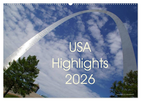 USA Highlights 2026 (Wandkalender 2026 DIN A2 quer), CALVENDO Monatskalender