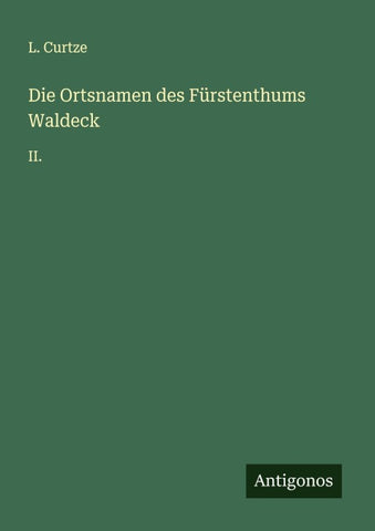 Die Ortsnamen des Fürstenthums Waldeck