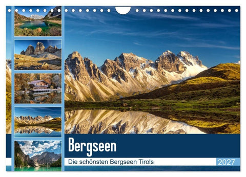 Tiroler Bergseen (Wandkalender 2027 DIN A4 quer), CALVENDO Monatskalender
