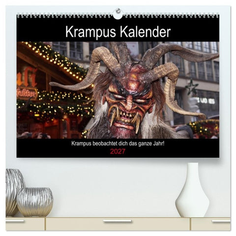 Krampus Kalender 2027 (hochwertiger Premium Wandkalender 2027 DIN A2 quer), Kunstdruck in Hochglanz