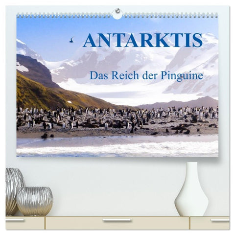 Antarktis - Das Reich der Pinguine (hochwertiger Premium Wandkalender 2026 DIN A2 quer), Kunstdruck in Hochglanz