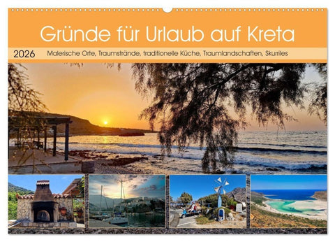 Gründe für Urlaub auf Kreta (Wandkalender 2026 DIN A2 quer), CALVENDO Monatskalender