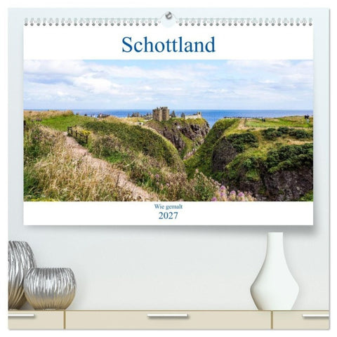 Schottland - Wie gemalt (hochwertiger Premium Wandkalender 2027 DIN A2 quer), Kunstdruck in Hochglanz