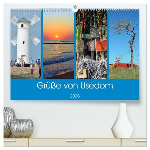 Grüße von Usedom (hochwertiger Premium Wandkalender 2026 DIN A2 quer), Kunstdruck in Hochglanz