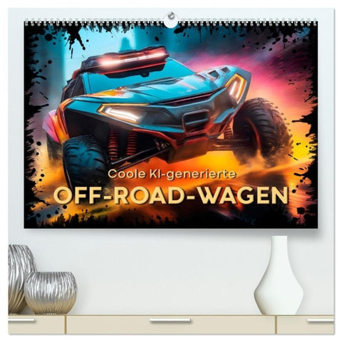 Coole KI-generierte OFF-ROAD-WAGEN (hochwertiger Premium Wandkalender 2027 DIN A2 quer), Kunstdruck in Hochglanz