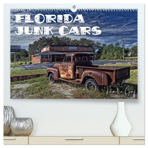 Florida Junk Cars (hochwertiger Premium Wandkalender 2027 DIN A2 quer), Kunstdruck in Hochglanz