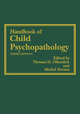 Handbook of Child Psychopathology