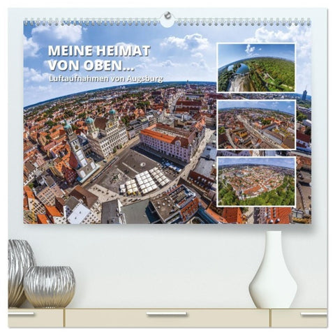Meine Heimat von oben - Luftbilder von Augsburg (hochwertiger Premium Wandkalender 2027 DIN A2 quer), Kunstdruck in Hochglanz