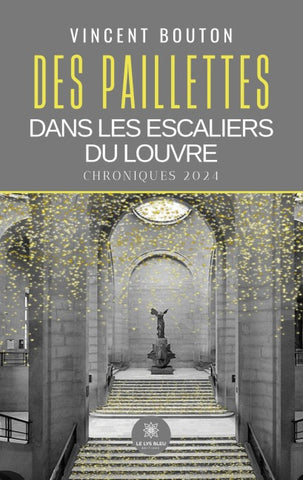 Des paillettes dans les escaliers du Louvre