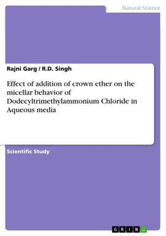 Effect of addition of crown ether on the micellar behavior of Dodecyltrimethylammonium Chloride in Aqueous media