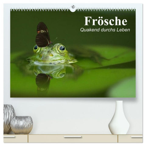 Frösche. Quakend durchs Leben (hochwertiger Premium Wandkalender 2026 DIN A2 quer), Kunstdruck in Hochglanz