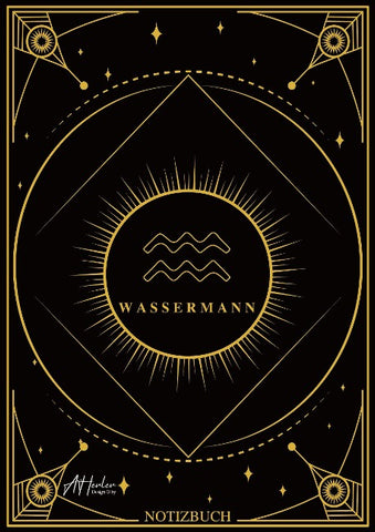 Edles Notizbuch Sternzeichen Wassermann | Designed by Alfred Herler