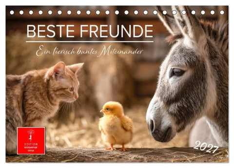 Beste Freunde - ein tierisch buntes Miteinander (Tischkalender 2027 DIN A5 quer), CALVENDO Monatskalender