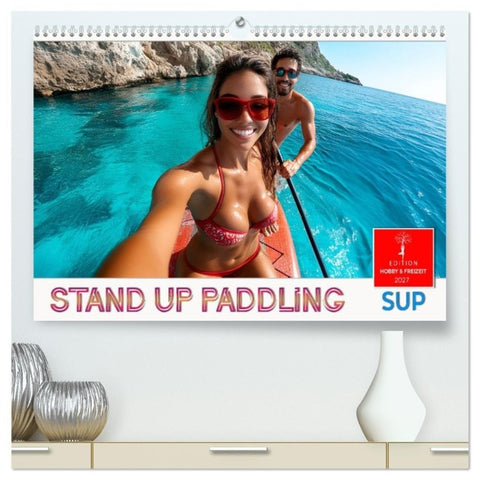 Stand up paddling - SUP (hochwertiger Premium Wandkalender 2027 DIN A2 quer), Kunstdruck in Hochglanz