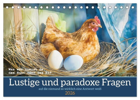 Lustige und paradoxe Fragen (Tischkalender 2026 DIN A5 quer), CALVENDO Monatskalender