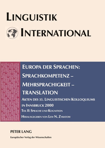 Europa der Sprachen: Sprachkompetenz – Mehrsprachigkeit – Translation