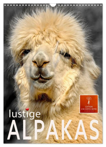 Lustige Alpakas (Wandkalender 2026 DIN A3 hoch), CALVENDO Monatskalender