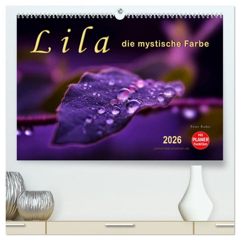 Lila - die mystische Farbe (hochwertiger Premium Wandkalender 2026 DIN A2 quer), Kunstdruck in Hochglanz