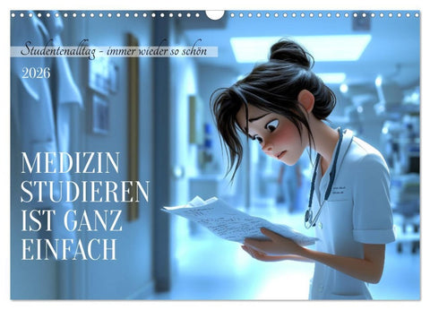 Medizin studieren ist ganz einfach (Wandkalender 2026 DIN A3 quer), CALVENDO Monatskalender