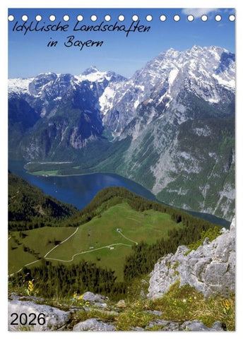 Idyllische Landschaften in Bayern (Tischkalender 2026 DIN A5 hoch), CALVENDO Monatskalender