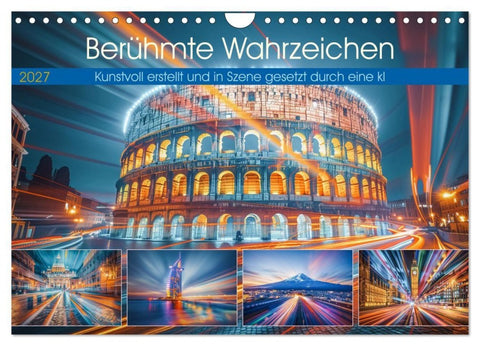 Berühmte Wahrzeichen (Wandkalender 2027 DIN A4 quer), CALVENDO Monatskalender