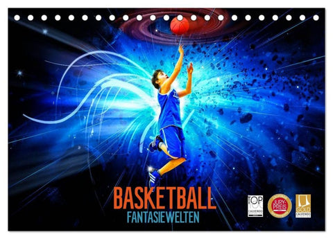 Basketball Fantasiewelten (Tischkalender 2027 DIN A5 quer), CALVENDO Monatskalender