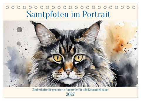 Samtpfoten im Portrait (Tischkalender 2027 DIN A5 quer), CALVENDO Monatskalender