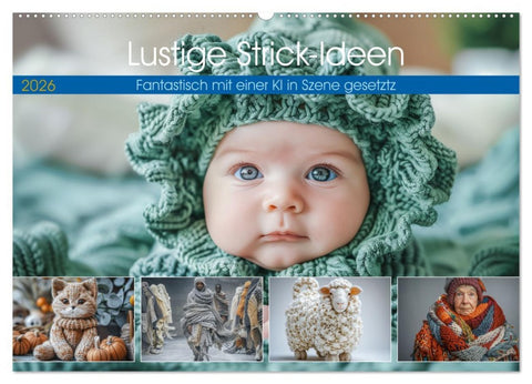 Lustige Strick-Ideen (Wandkalender 2026 DIN A2 quer), CALVENDO Monatskalender
