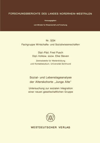 Sozial- und Lebenslageanalyse der Alterskohorte “Junge Alte”