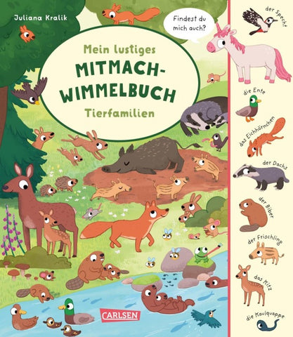 Mein lustiges Mitmach-Wimmelbuch: Tierfamilien
