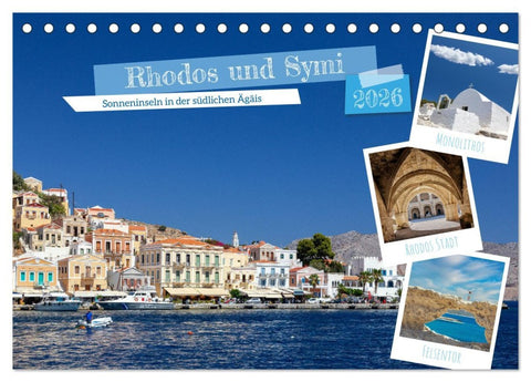 Rhodos und Symi (Tischkalender 2026 DIN A5 quer), CALVENDO Monatskalender