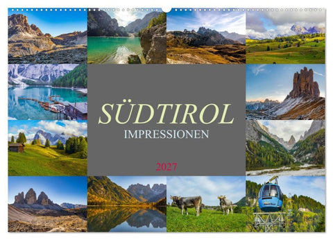 Südtirol Impressionen (Wandkalender 2027 DIN A2 quer), CALVENDO Monatskalender