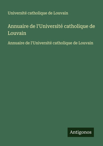 Annuaire de l'Université catholique de Louvain