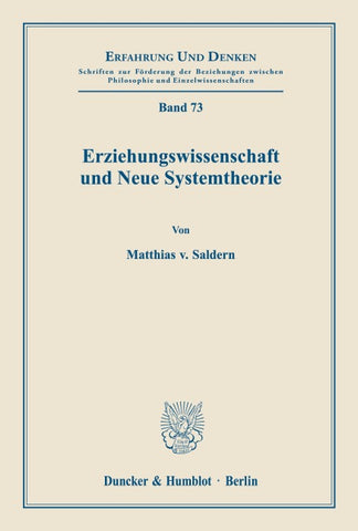 Erziehungswissenschaft und Neue Systemtheorie.