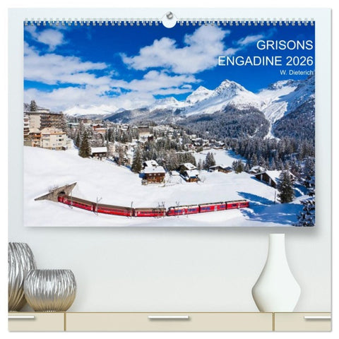 Grisons Engadine 2026 / UK-Version (High Quality Premium Wall Calendar 2026 DIN A2 landscape),CALVENDO 12 Month Wall Calendar