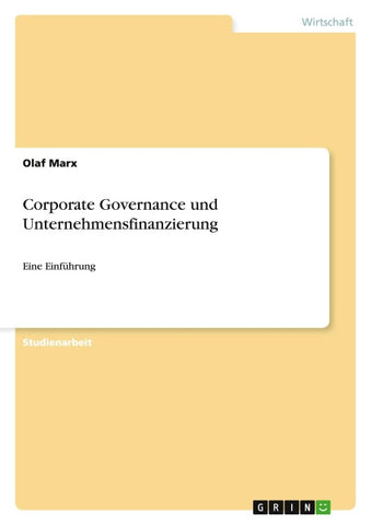 Corporate Governance und Unternehmensfinanzierung