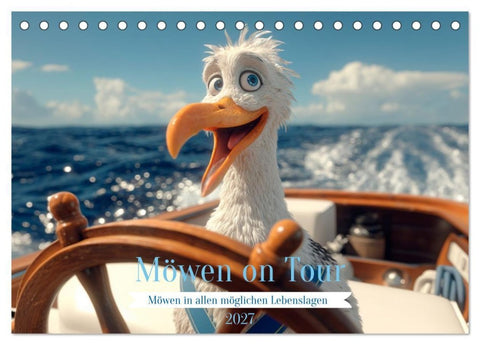 Möwen on Tour (Tischkalender 2027 DIN A5 quer), CALVENDO Monatskalender
