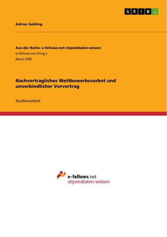 Nachvertragliches Wettbewerbsverbot und unverbindlicher Vorvertrag